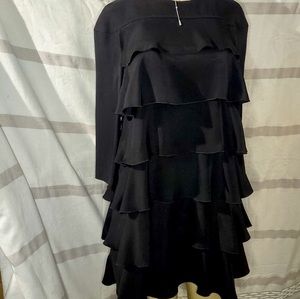 Vintage Valentino Gothic Fairycore tiered black cocktail dress. 100% Authentic